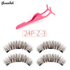 Magnetic eyelashes with 3 magnets  with free eye lash applicator 24P-Z-3-T