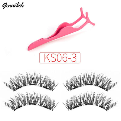 Magnetic eyelashes with 3 magnets  with free eye lash applicator 24P-Z-3-T