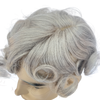 Gray Hair System for Men Toupee Hand-tied Edging Base Hairpiece for Men Natural Breezy Everyday Wear