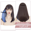 Two Toned, Lolita Style 17" Long Straight Wig w/Blunt Bangs, Braidable