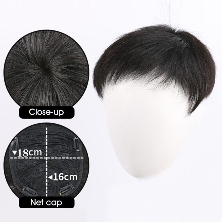 Easy, Clip & Go Style Toupees for Men, Hair System for Men, Black Hair Color