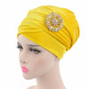 Stretchy Velvet Head Scarf w- Matching Brooch, Turban Chemo Cap Headwrap for Cancer Patients, Alopecia Hair Loss