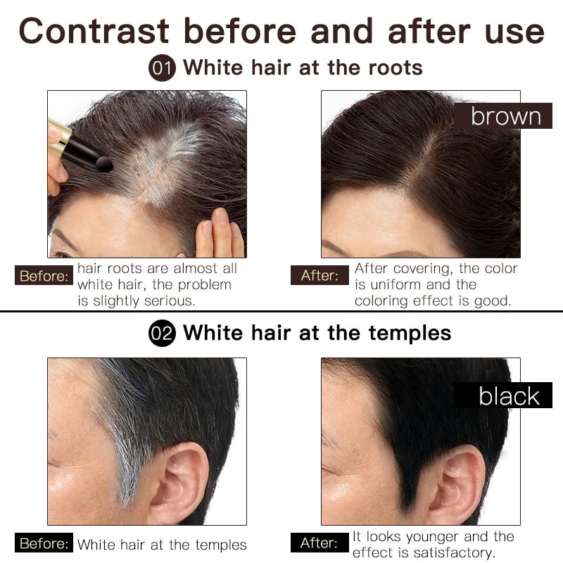 Instant Gray Root Coverage Made with Beeswax, Works for Men and Women